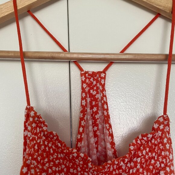 Orange Flower No Boundaries Racerback Spaghetti Strap Top Size S 🍊 🌼 🧡 - Picture 8 of 11